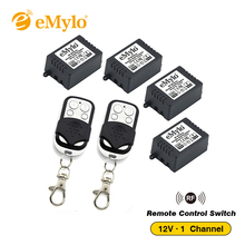 eMylo 12V 1CH 433Mhz Remote Control Switch 4x1Ch Receiver & 2X Transmitter Momentary Latched Wireless Relay Switch 2024 - buy cheap