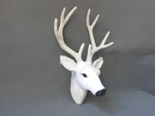 real life toy 27x18cm sika deer 's head polyethylene&furs white deer head model wall pandent home decoration props,toy d0177 2024 - buy cheap