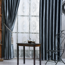 Европейская фланелевая бархатная занавеска s для спальни, роскошная однотонная занавеска для гостиной, оконные занавески, готовые жалюзи 2024 - купить недорого