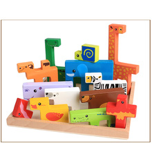 Creative Animal Building Blocks Puzzle Board Game Family/Party Best Gift for Children Colorful Funny Wooden Game 2024 - buy cheap