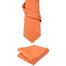 LS-266 de corbata naranja para hombre, conjunto de 100% sólido de seda Jacquard tejida, pañuelo, mancuerna para hombre, Formal, boda, fiesta, gastos de negocios, Envío Gratis 2024 - compra barato