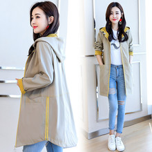 Women's Jacket 2019 Spring Autumn New Long Sleeve Hooded Windbreaker Female Fashion Windproof Large Size Casual Outerwear M63 2024 - buy cheap