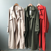 2019 Primavera Mulheres De Longo Trench Coat Casuais Casaco Feminino Abrigo Mujer Feminino Blusão Longo Aberto Ponto Autum Streetwear M72 2024 - compre barato