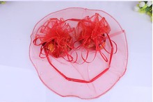 100pcs diameter 26cm Red Round Organza Bag Drawstring jewelry packaging bags for Wedding/gift/food/candy/Christmas Yarn bag 2024 - buy cheap