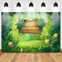 MOCSICKA Green Birthday Party Background for Children Flower Leaves Mysterious Forest Backdrop Firefly Supplies Props for Studio 2024 - buy cheap