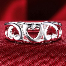 Anillos de plata para mujer, joyería de gran oferta, anillos de dedo de corazón de amor de Plata de Ley 925 para mujer, regalo para mujer 2024 - compra barato