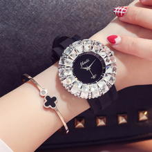Luxury Big Diamond Ladies Watch Women Fashion Bling Crystal Watches Cute Silicone Band Casual Dress Wristwatch Reloj Mujer Clock 2024 - buy cheap