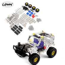 DIY Construction Cross-country Vehicle Metal Building Kit,Enlighten Assembly Metal Jeep Educational Toys With tools Play Set 2024 - buy cheap