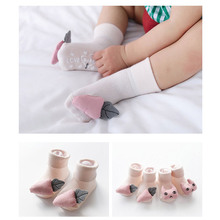 Spring Summer New Style Baby Socks Dimensional Cartoon Anti-slip Floor Socks Toddler Cotton Walker Socks For 0-18 Months Kids 2024 - buy cheap