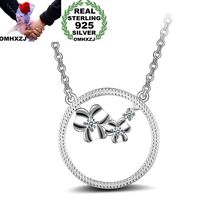 Hxomzj colar pingente de prata, colar com pingente de prata, flor redonda, zircônia aaa 925, moda personalidade para mulheres e meninas, atacado, nc54 2024 - compre barato