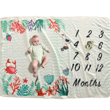 Newborn Wrap Baby Monthly Photo Background Blanket Growth Number Props Blanket Baby Photography Accessories Baby Blanket Bedding 2024 - buy cheap