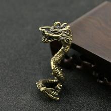 Copper Statue Collection Chinese Brass Carved Flying Dragon Exquisite Small Pendant Statue Gift 2024 - buy cheap