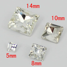 Square With Vertical Angle Crystal Color Silver Shade Stones Square Shape Point Back Many Sizes Glass Beads DIY Jewelry Making 2024 - buy cheap