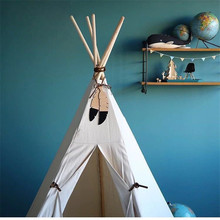 Скандинавская деревянная подвеска-палатка с перьями и веревкой, украшение для детской комнаты, настенные украшения, реквизит для фотосъемки в подарок детям 2024 - купить недорого