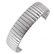 Silver 18mm Stainless Steel Watchband Expansion Wrist Watch Band Strap Without Buckle Replacement Mens Womens + 2 Spring Bars 2024 - buy cheap