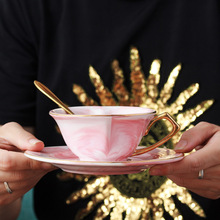 Xícara de café em mármore, elegante, copo de leite de cerâmica, estilo nórdico, xícara de chá da manhã, escritório, casa, porcelana, presentes de natal 2024 - compre barato