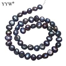 YYW High Quality Cultured Potato Freshwater Pearl Beads blue 8-9mm Approx 0.8mm Sold Per Approx 14.3 Inch Strand 2024 - buy cheap