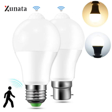 Smart Motion Sensor LED Bulb Light 110V 220V B22 E27 LED Lamp PIR Motion Detection Body Induction Auto ON/OFF 6W 12W Led Bulbs 2024 - buy cheap