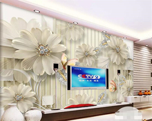 3d обои beibehang на заказ для гостиной, фоновые стены, 3D стерео HD украшения, Алмазные цветы, фотообои 2024 - купить недорого