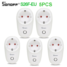 SONOFF-enchufe inteligente S26 con Wifi, enchufe europeo F de 220V, Control remoto inalámbrico, toma de corriente de pared, interruptor de luz, temporizador de 10A, Alexa y Google Home 2024 - compra barato
