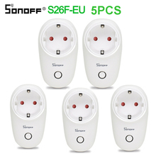 Sonoff s26 wi fi tomada inteligente eueu f plug 220 v sem fio de controle remoto tomada parede interruptor luz temporizador 10a alexa inicial do google 2024 - compre barato