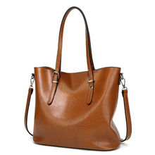 Amberler Women Oil Wax PU Leather Handbags High Quality Fashion Large Capacity Ladies Shoulder Tote Bags Female Crossbody Bag 2024 - buy cheap