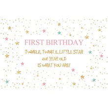 7x5ft Twinkle Stars Girl First Birthday Baby Shower Custom Washable No Wrinkle Photo Studio Background Backdrop Polyester Fabric 2024 - buy cheap