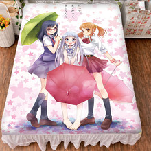 Anime Anohana: The Flower We Saw That Day Meiko Honma, Sábana de cama de fibra de leche y Manta de franela, colcha de verano de 150x200cm 2024 - compra barato