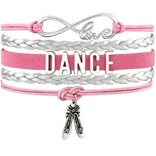 Dance Dancer Bracelets Ballet Shoes Heart Infinity Love Charm Bracelets Handmade Pink Jewelry Women Men Gift Drop Shipping 2024 - buy cheap