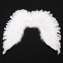 New Beautiful Charming Fairy Angel Wing Costume Fancy Stage Performance Dress Up White Feather For Party Wedding 2024 - buy cheap