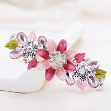 Fashion Exquisite Colorful Shinning Rhinestones Flower Barrettes Enamel Hairpin Girls Hair Accessories Headwear Jewelry For Wome 2024 - buy cheap