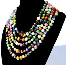 Wholesale Pearl Jewelry - 80 Inches Stunning Genuine Baroque Shape Multicolor Freshwater Pearl Necklace - Handmade 2024 - buy cheap