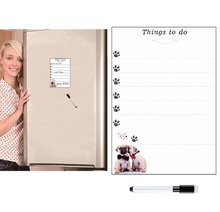 Dry Erase Magnetic Whiteboard White Board for Fridge Magnet Sticker Weekly Planner To Do List Cute Dog Message Board Marker Pen 2024 - compre barato