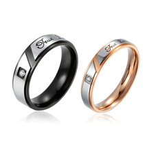 Набор Колец True Love для мужчин и женщин, обручальные кольца из нержавеющей стали 2024 - купить недорого