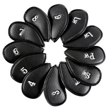 12PCS Litchi Stria PU Leather Head Cover for Golf Iron Club Putter Headcover Set 3-SW Universal Iron Club Headcovers 2024 - buy cheap