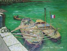 Copy oil paintings famous artist Quay with Men Unloading Sand Barges Claude Monet artwork handmade for home wall decoration 2024 - buy cheap