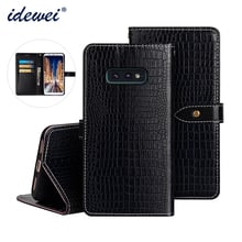 For Samsung Galaxy S10e Case Cover Luxury Leather Flip Case For Samsung S10 Lite Protective Phone Case Crocodile Grain 5.8" 2024 - buy cheap