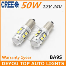 2014 New 2x CREE BA9S 50W LED Bulb 12V 24V car wedge side Light Lamp Xenon white W6W T4WFree shipping 2024 - buy cheap