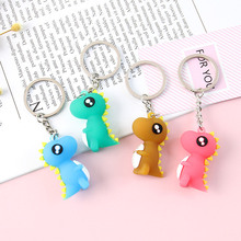 Hot Sale Cute Cartoon Keychain Little Dinosaur Keychain Animal PVC Keychains Women Bag Charm Key Ring Pendant Gifts High Quality 2024 - buy cheap