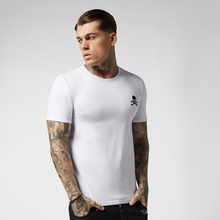 Camisetas de marca de manga corta para hombre, camisa básica con bordado de Calavera, de algodón de alta calidad, 2019 2024 - compra barato