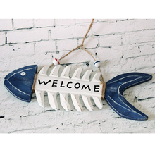 Adornment Decorative WELCOME Wooden Fish Skeleton Hanging Vintage Style Shop Beach Theme Cafe Chirdern Room Decoration Indicator 2022 - buy cheap