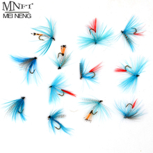 MNFT-moscas de pesca secas, 10 Uds., 12 #, Mosquito azul, Nymph, Mayfly, trucha, gancho seco y húmedo 2024 - compra barato