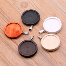 5pcs Round Wood Pendants Base Trays Diameter 25mm Glass Cameo Blank Cabochons Base Bezel Settings For Diy Jewelry Accessories 2024 - buy cheap