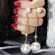 RscvonM-pendientes colgantes geométricos de perlas de imitación para mujer, aretes asimétricos de perlas de amor dulce, pendientes de gota bohemios 2024 - compra barato