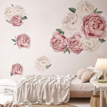 1 шт. 3D пионы наклейки на стену с рисунком цветов розы для гостиной спальни 40*60 см наклейки для комнаты Настенные украшения дома обои 2024 - купить недорого