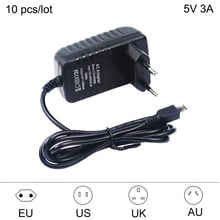 10 pcs/lot 5V 3A Power Adapter DC Power Supply 100V ~ 240 V EU US UK AU Power Charger Micro USB Port for Raspberry Pi 3 Model B 2024 - buy cheap