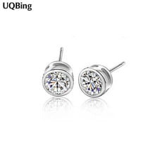 Free Shipping Fashion Plata 925 Sterling Silver Stud Earrings Zircon Crystal Silver Earrings Jewelry Pendientes de Plata Brincos 2024 - buy cheap