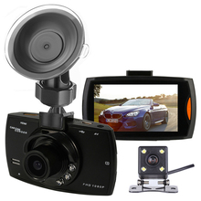 Видеорегистратор с двумя объективами 2,7 дюйма G30B FHD 1080P, видеорегистратор с камерой заднего вида, парковочной камерой, ночным видением, G-сенсором 2024 - купить недорого