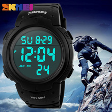 Outdoor Sports Watches Men Running Big Dial Digital Wristwatches Chronograph PU Strap 50M Waterproof relogio masculino SKMEI 2024 - buy cheap