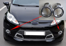 2PCS/SET for Ford Fiesta 2009-2012 front Fog Light Ring Trim sticker Lamp Cover Chrome silver 2024 - buy cheap